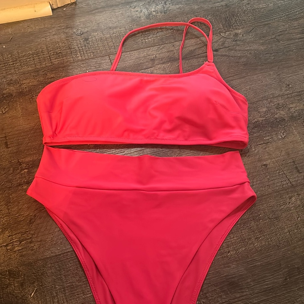 Hot pink Aerie swim- large top and medium bottoms
